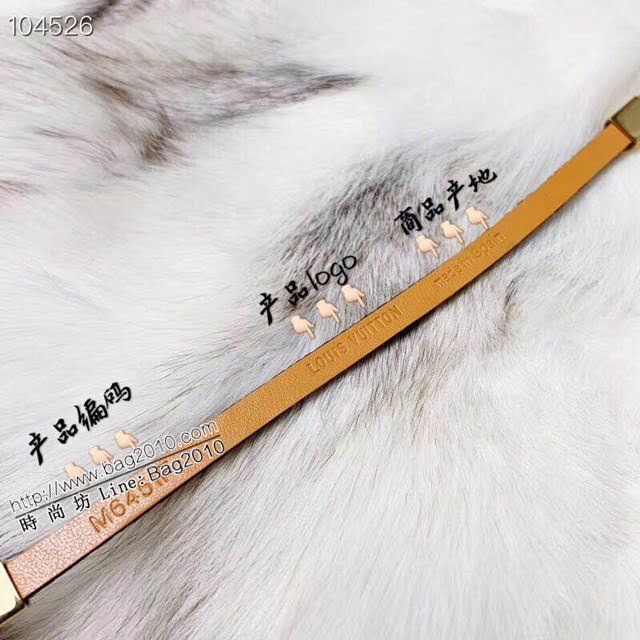 Louis Vuitton新款飾品 路易威登老花皮手鏈 LV羽毛包珍珠手環  zglv2163